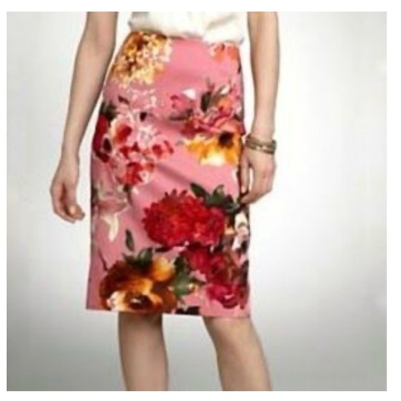 Talbots Floral Pink Women's Skirt size 12 Petite - Picture 1 of 8